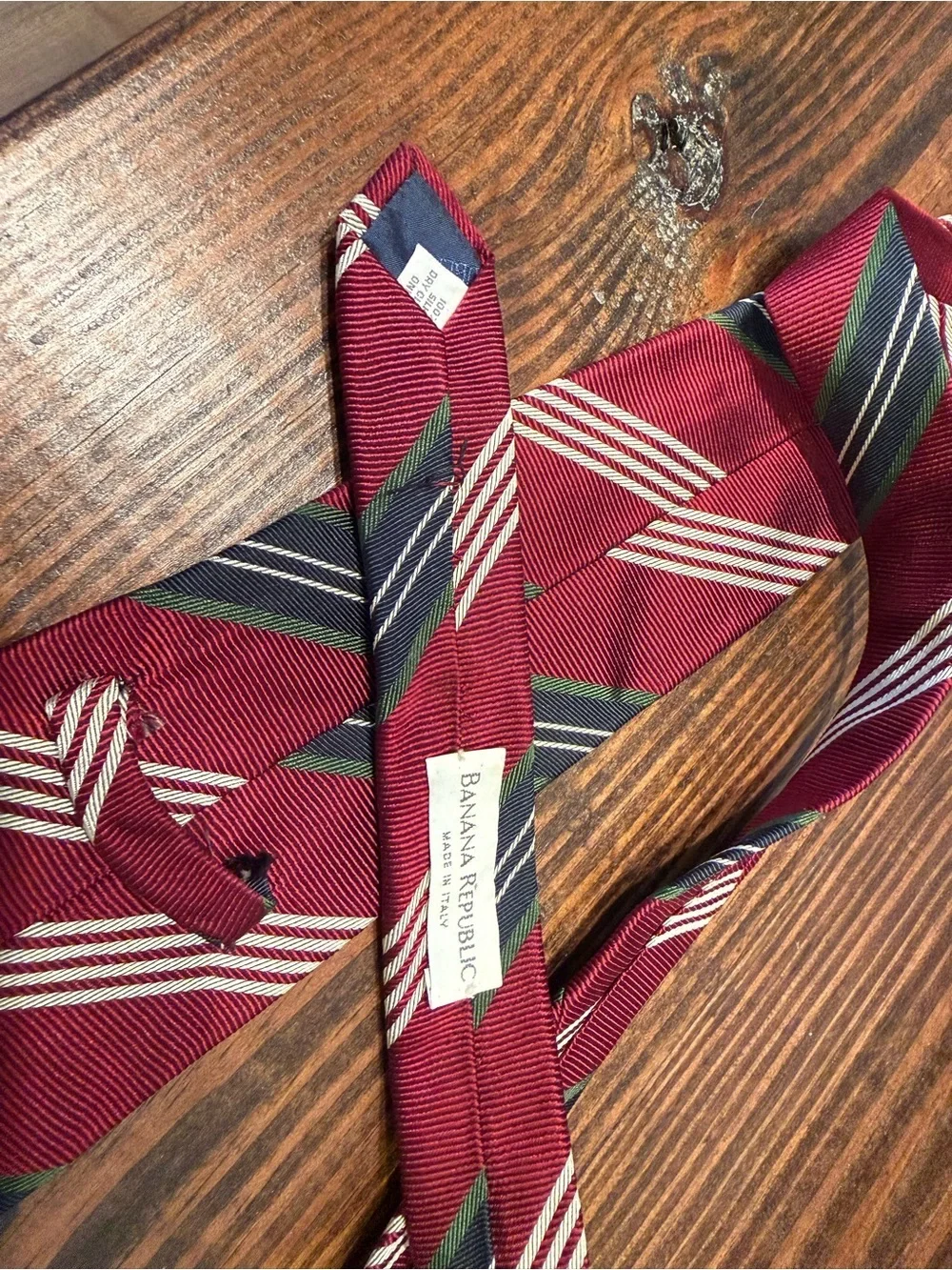 Banana Republic Red Striped Silk Tie Classic Preppy Business Wedding USA